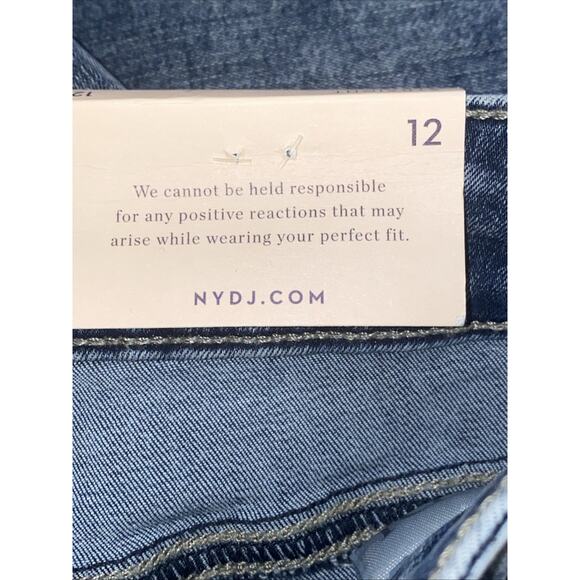 NWT NYDJ Jeans 12 Womens Stoney Blue Marilyn Straight High Rise Stretch Denim - Picture 9 of 12